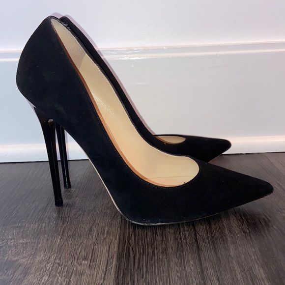 Jimmy Choo Anouk Black Suede Pumps - Picture 1 of 3